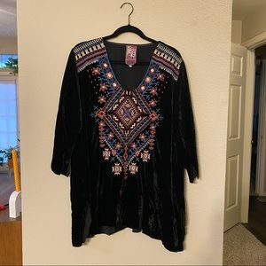 Johnny Was Black Velvet Tunic